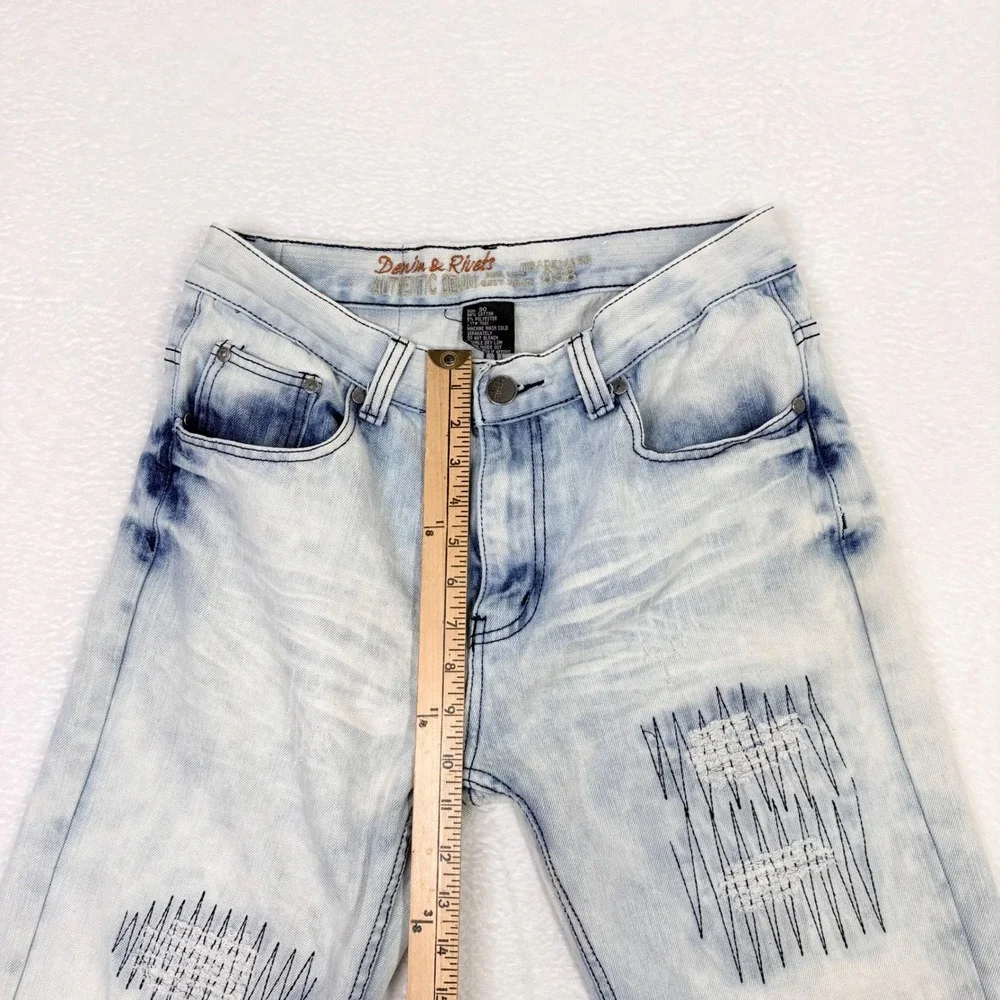 Denim and Rivets Distressed Acid Wash Bootcut Jeans‎ Size 30 Measures 32x29